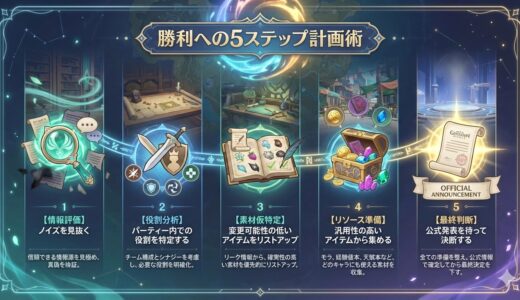 原神リークを勝利への計画図に。後悔しないための戦略的リソース投資ガイド